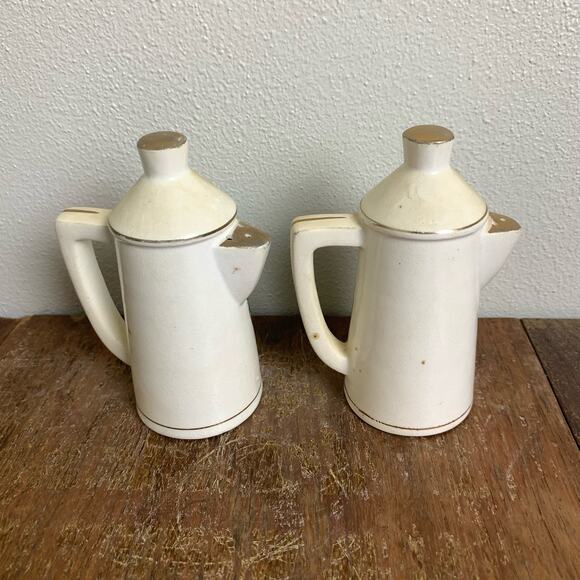 Vintage ceramic coffee pot pitcher gold accent‎ Alabama Salt & Pepper Shakers - Picture 4 of 6